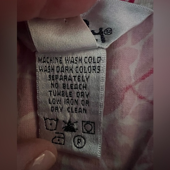 Vintage 90s Lilly Pulitzer pink white floral corduroy mini skirt sz 8 preppy - Picture 6 of 8